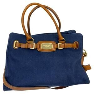 MICHAEL KORS Blue Inter Woven Canvas Shoulder Bag